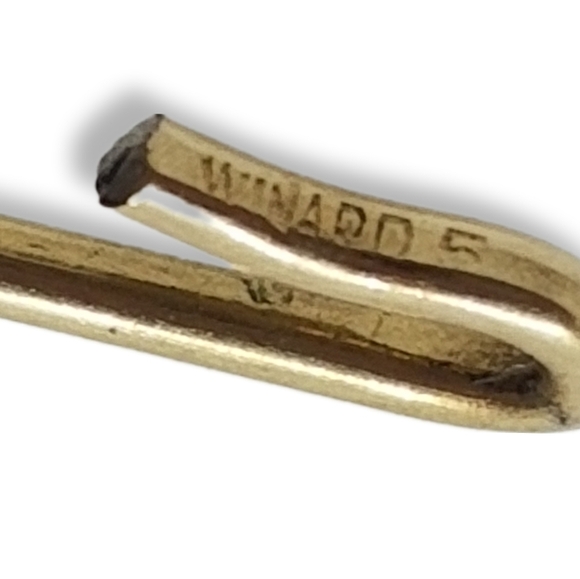 WINARD VINTAGE 12K GOLDFILLED OMEGA COLLAR & MONOGRAM CHARM NECKLACE - Picture 6 of 7